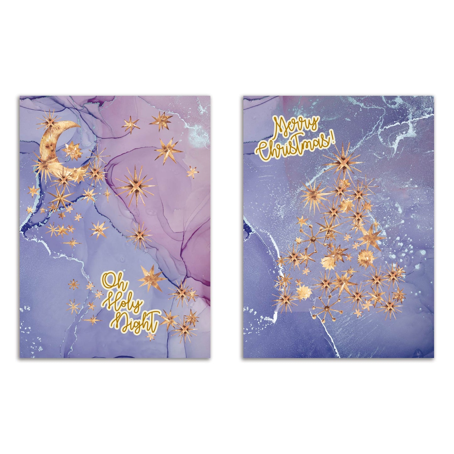 Starry Night Merry Christmas Cards, Set of 24