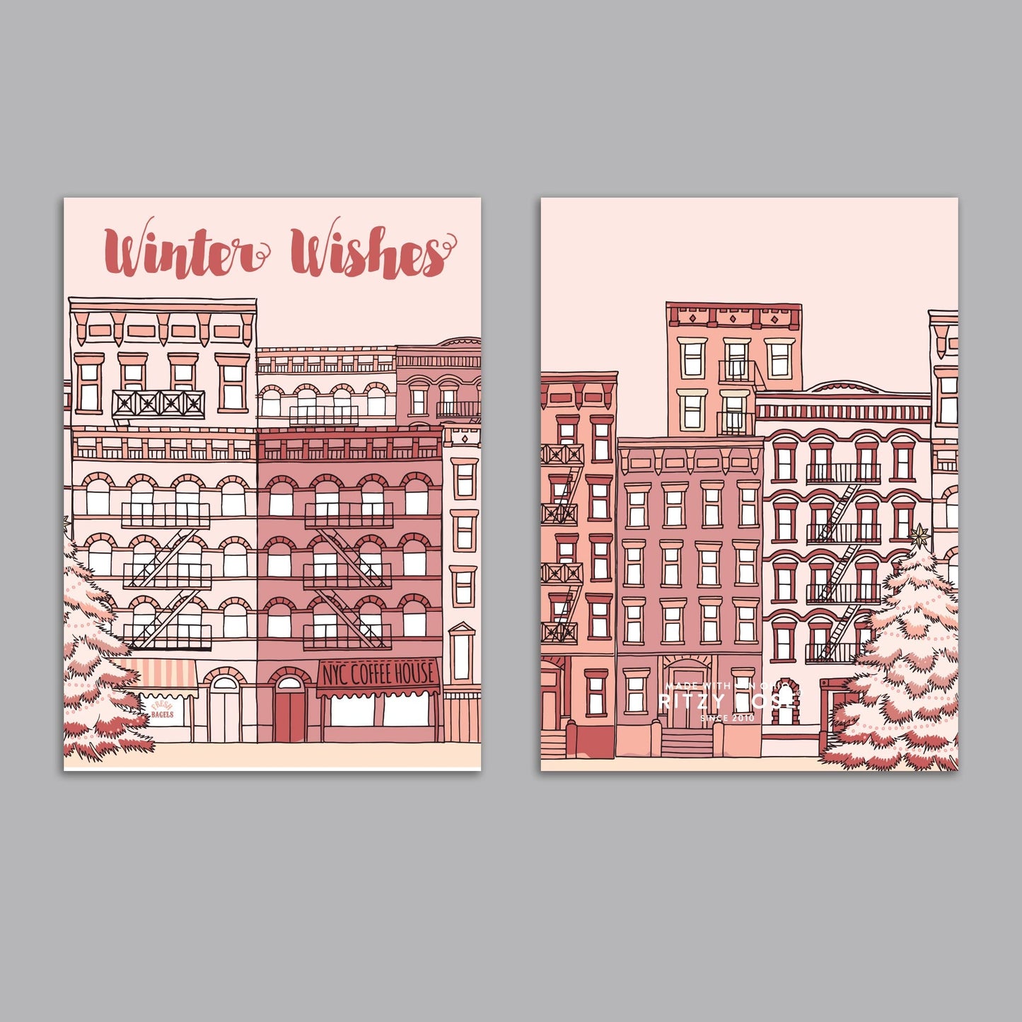 Winter Wishes Holiday Greeting Cards, Set of 24