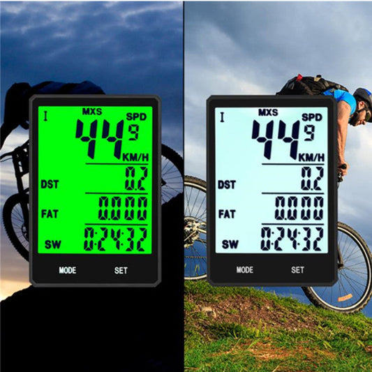 Waterproof Bicycle Computer With Backlight Wireless Wired Bicycle Computer Bike Speedometer Odometer Wireless Bike Computer Waterproof Bicycle Speedometer  Support Smart Sensor LCD Backlight Display Automatic Wake-Up