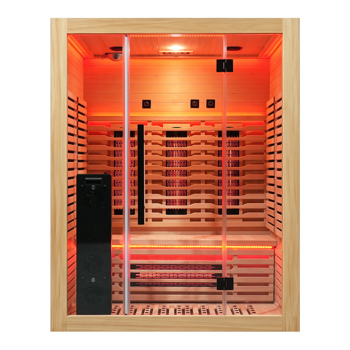 Blisspod | Venetian | Full Spectrum Indoor Premium Canadian Hemlock Ultra Low EMF Sauna | 11 Heaters | Chromotherapy & Reflexology | 3 Person