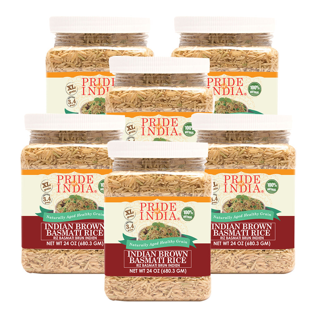 Extra Long Indian Brown Basmati Rice - Naturally Aged Healthy Grain Jar-6
