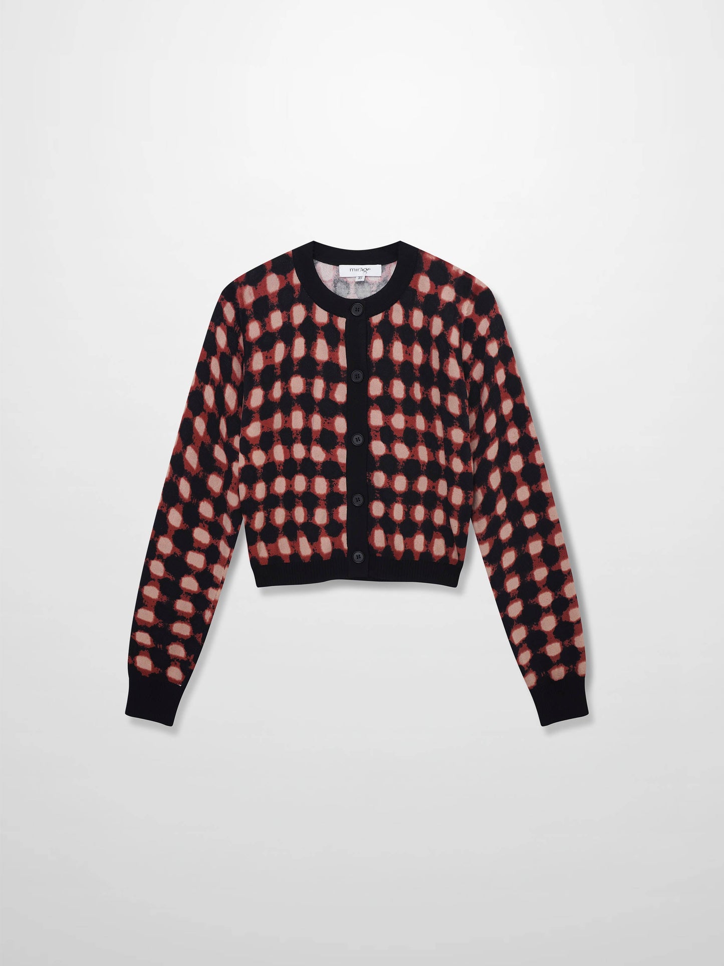 Buttoned Cardigan-Burgundy/Pink-1