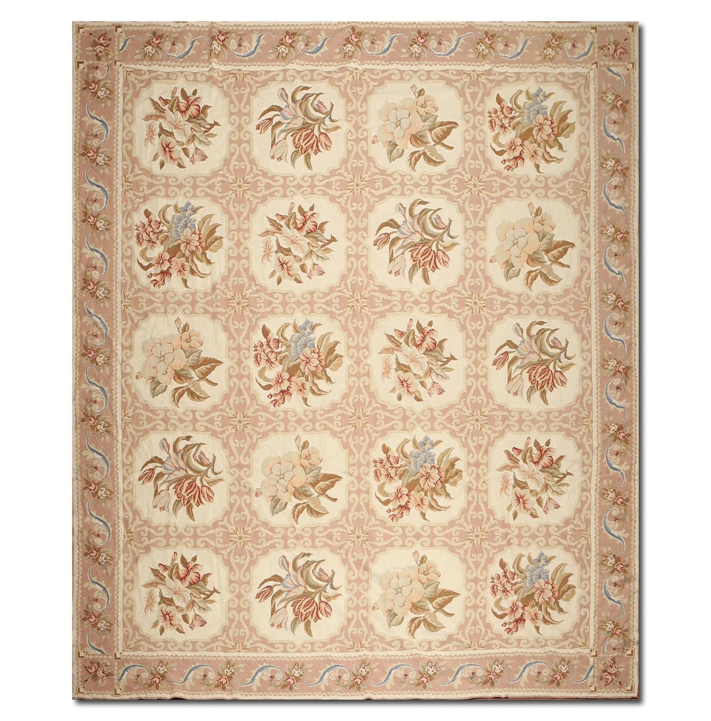 9x12 Aubusson Hand Woven 100% Wool Oriental Area Rug   Beiege-1