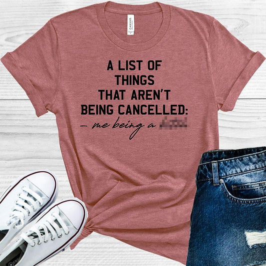 A List of Things That Aren't Being Cancelled -Me Being a B**** Graphic Tee