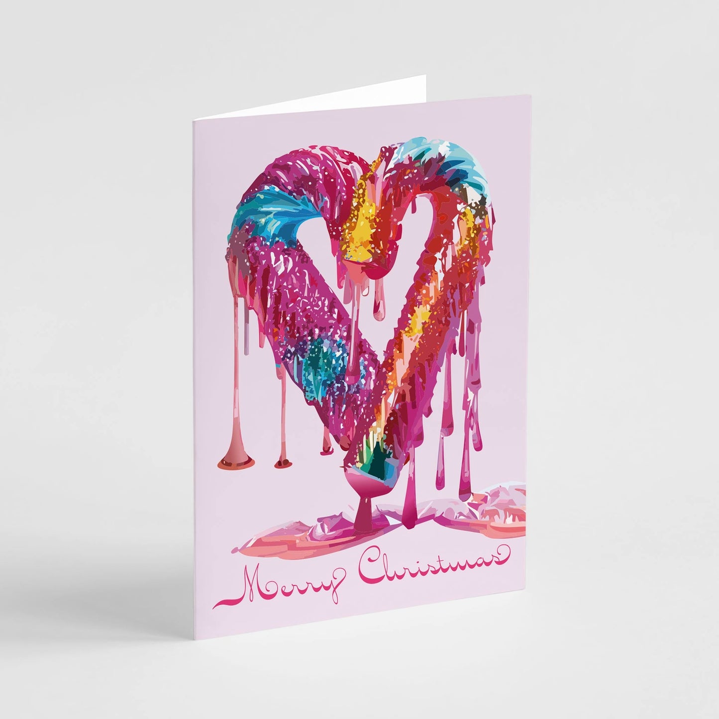 Candy Cane Heart Christmas Cards, Set of 24