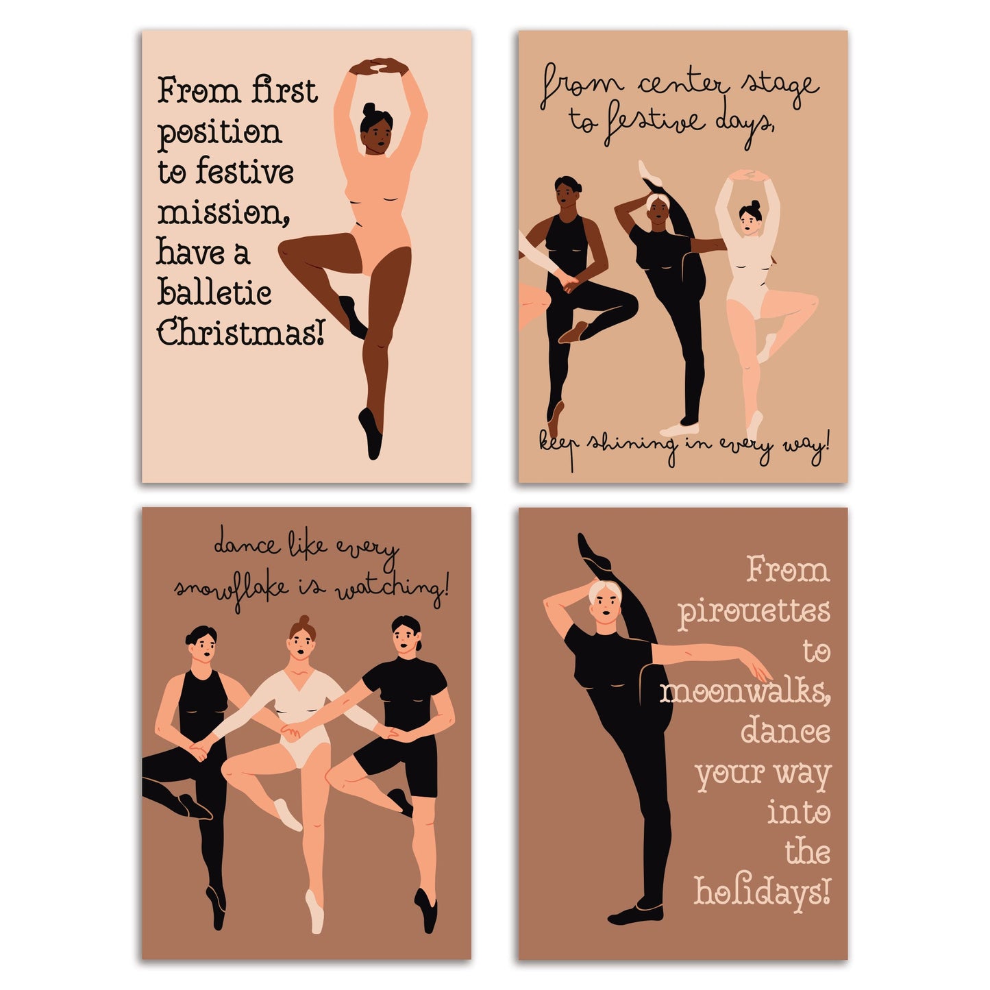 Ballet Dancers Christmas Cards, Set of 24