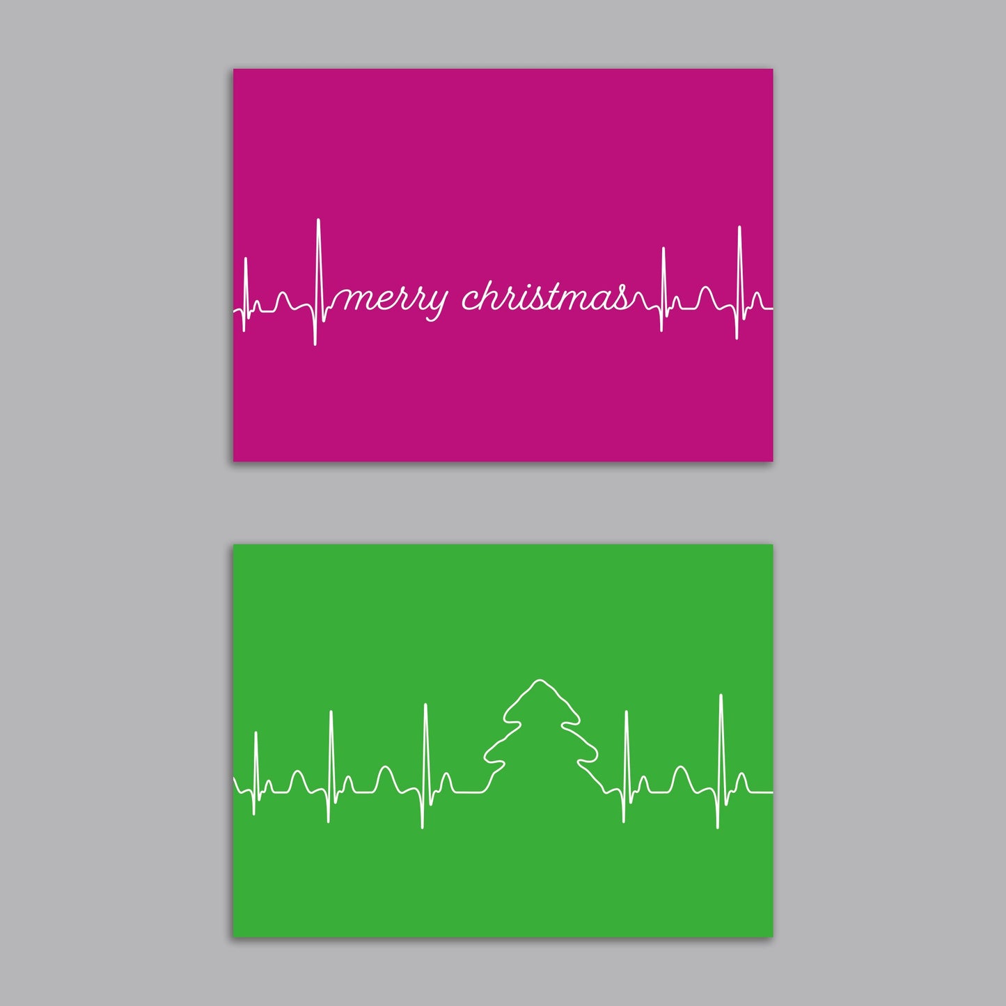 EKG Christmas Greeting Cards, Set of 24