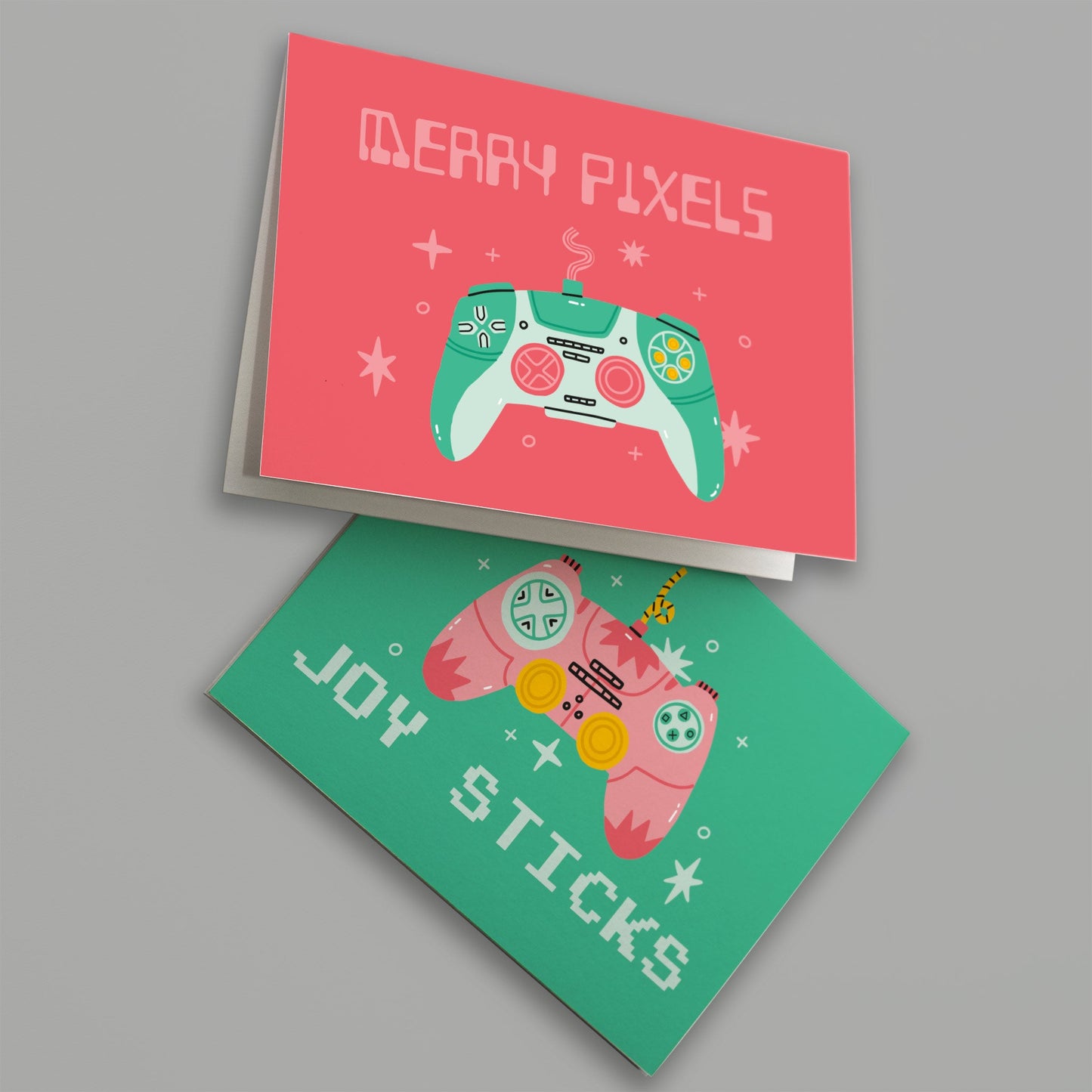 Girly Gamer Christmas Greeting Cards, Set of 24