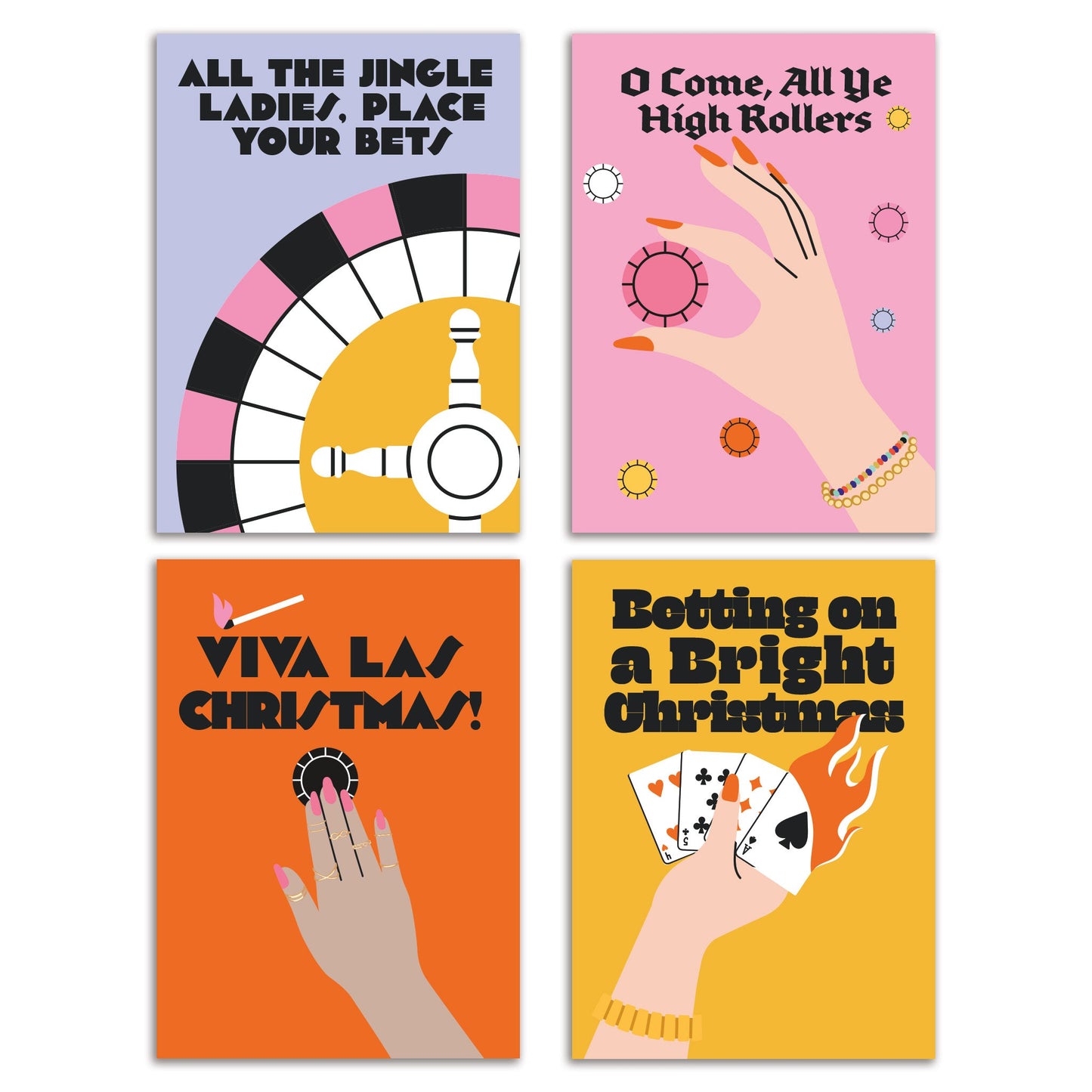 Vegas Christmas Greeting Cards, Set of 24