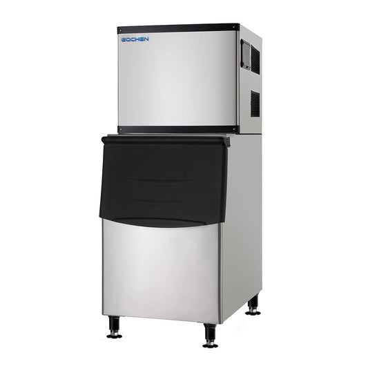 EQCHEN 350 lb Ice Maker Commercial Ice Machine with 230 lb Ice Bin