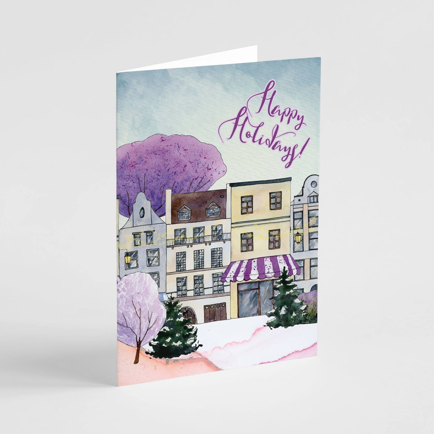 Small Town Holiday Greeting Cards, Set of 24
