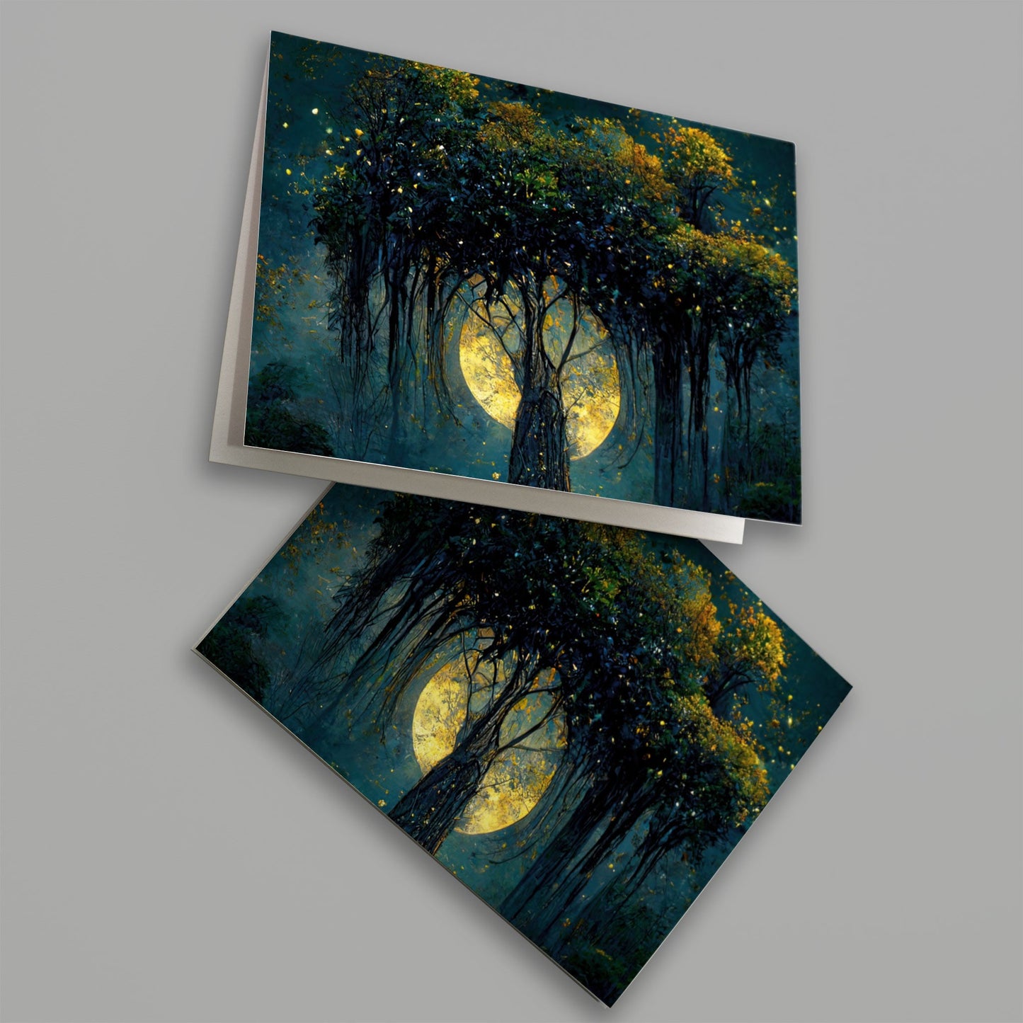Mystical Tree in Moonlight Greeting Cards, Set of 24