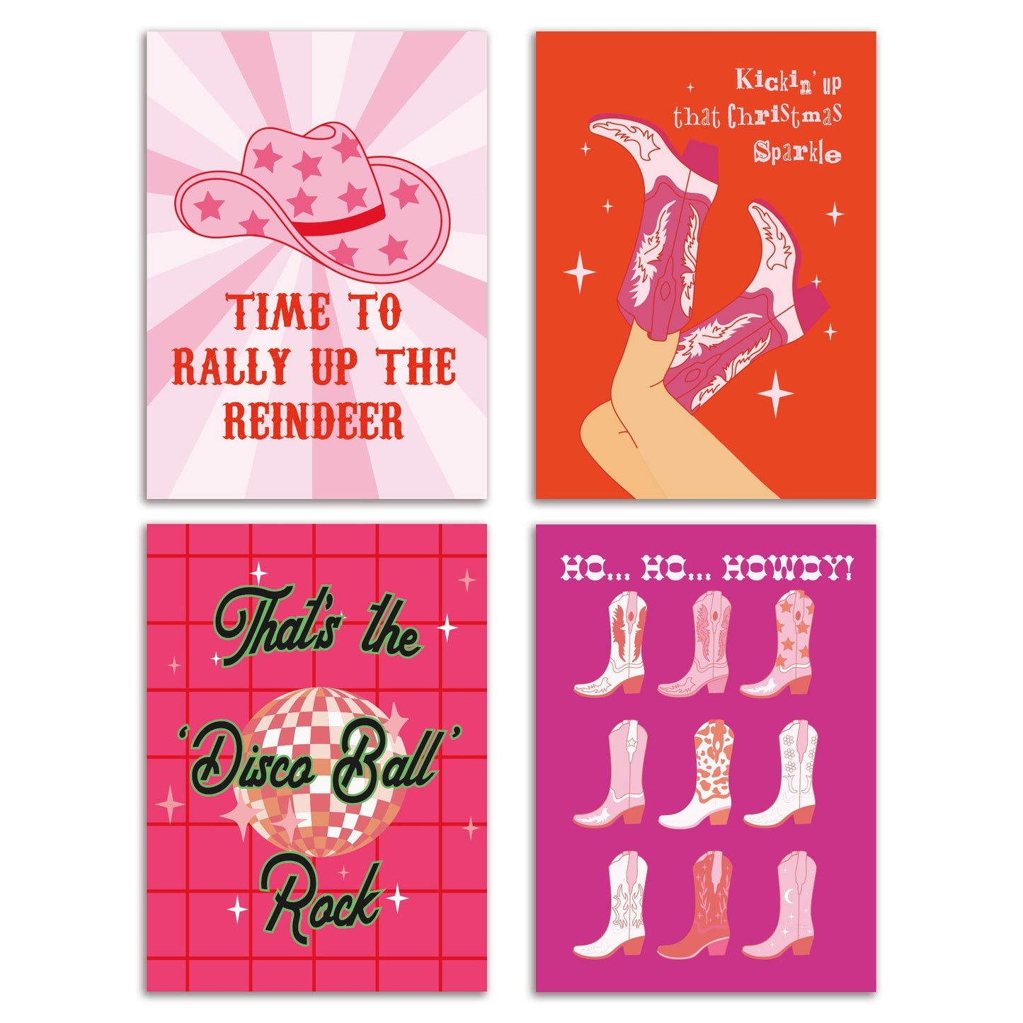 Disco Country Christmas Greeting Cards, Set of 24
