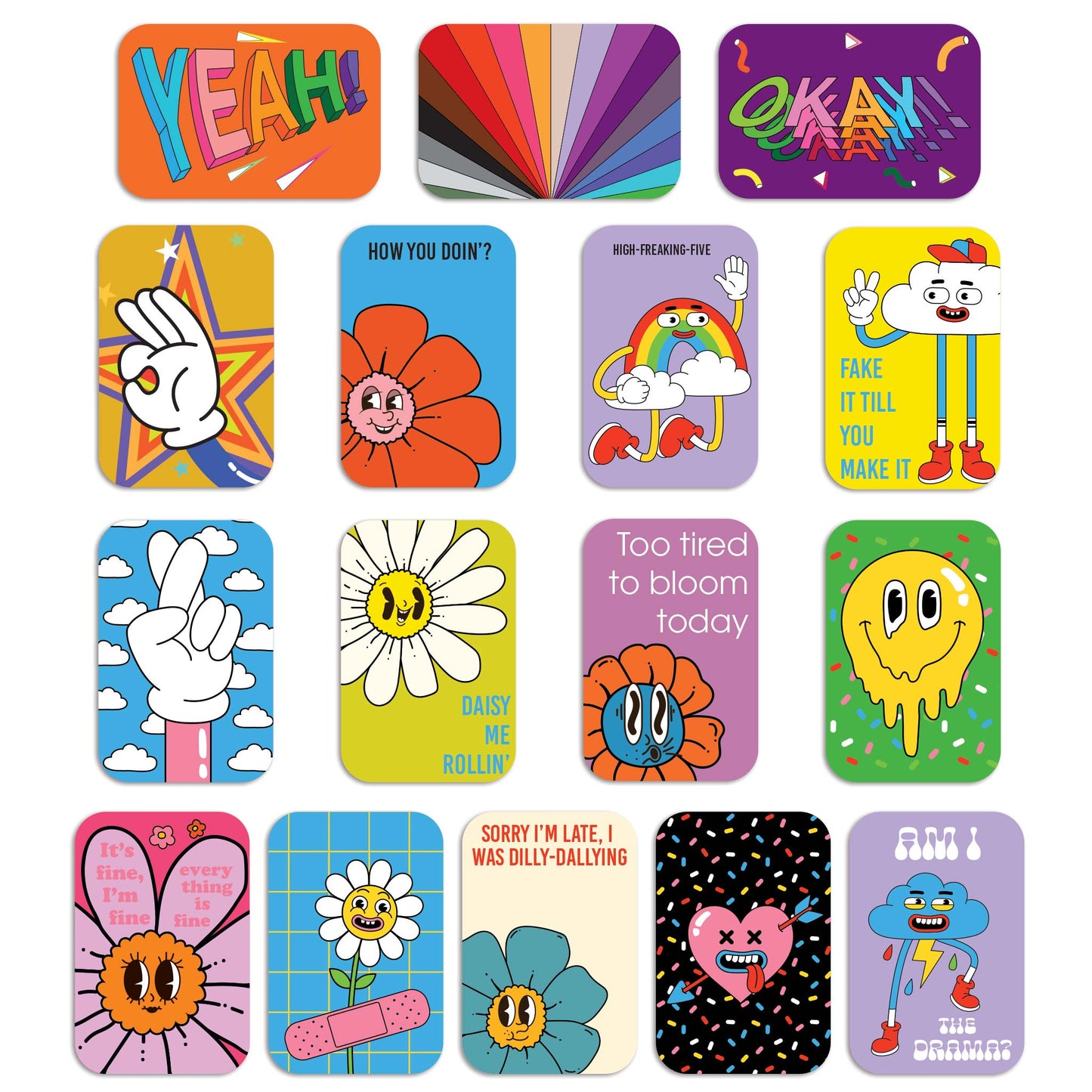 Silly Uplifting Affirmation Cards, Deck of 16