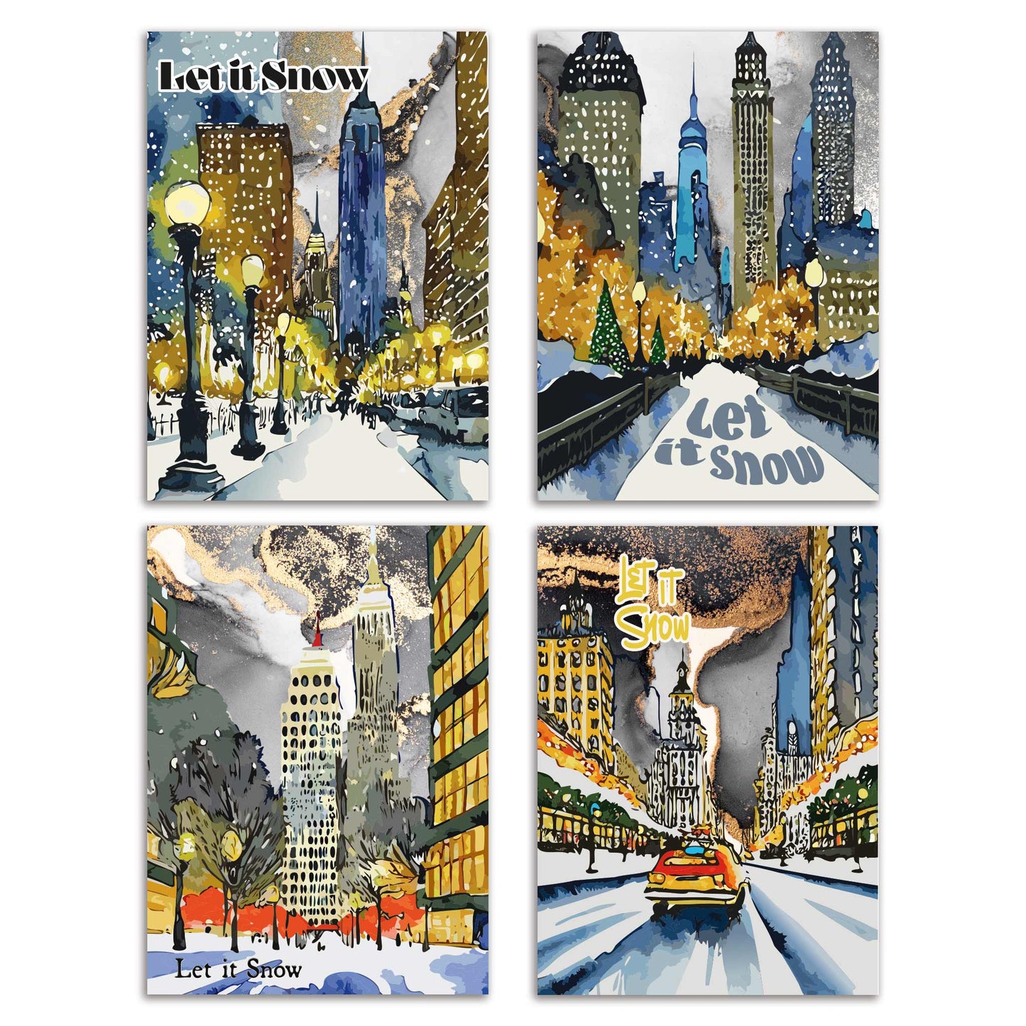 New York City Holiday Cards, Set of 24