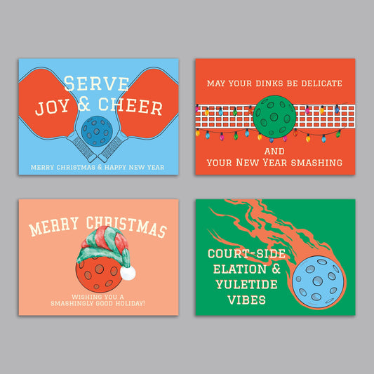 Pickleball Christmas Cards, Set of 24