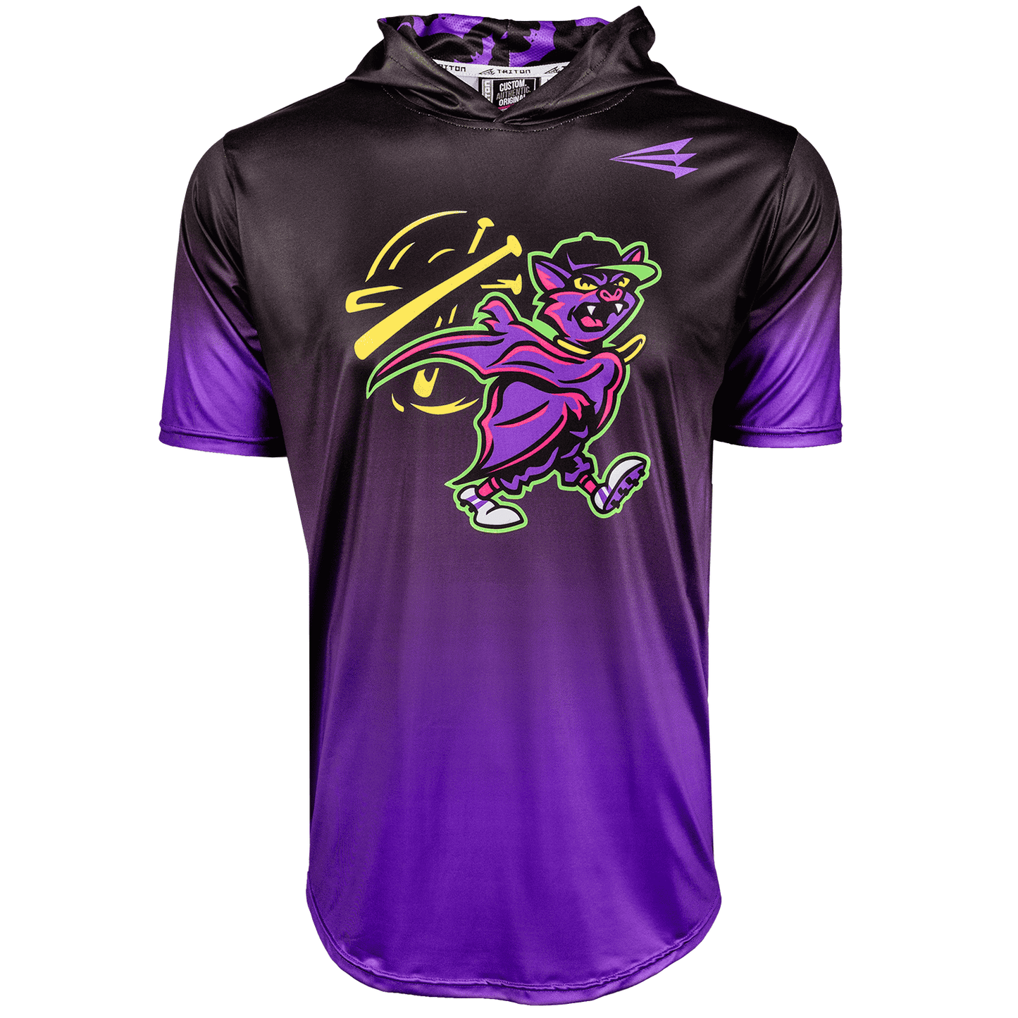 Bat Flips Baseball HyperMAX Short Sleeve Hoodie NEON