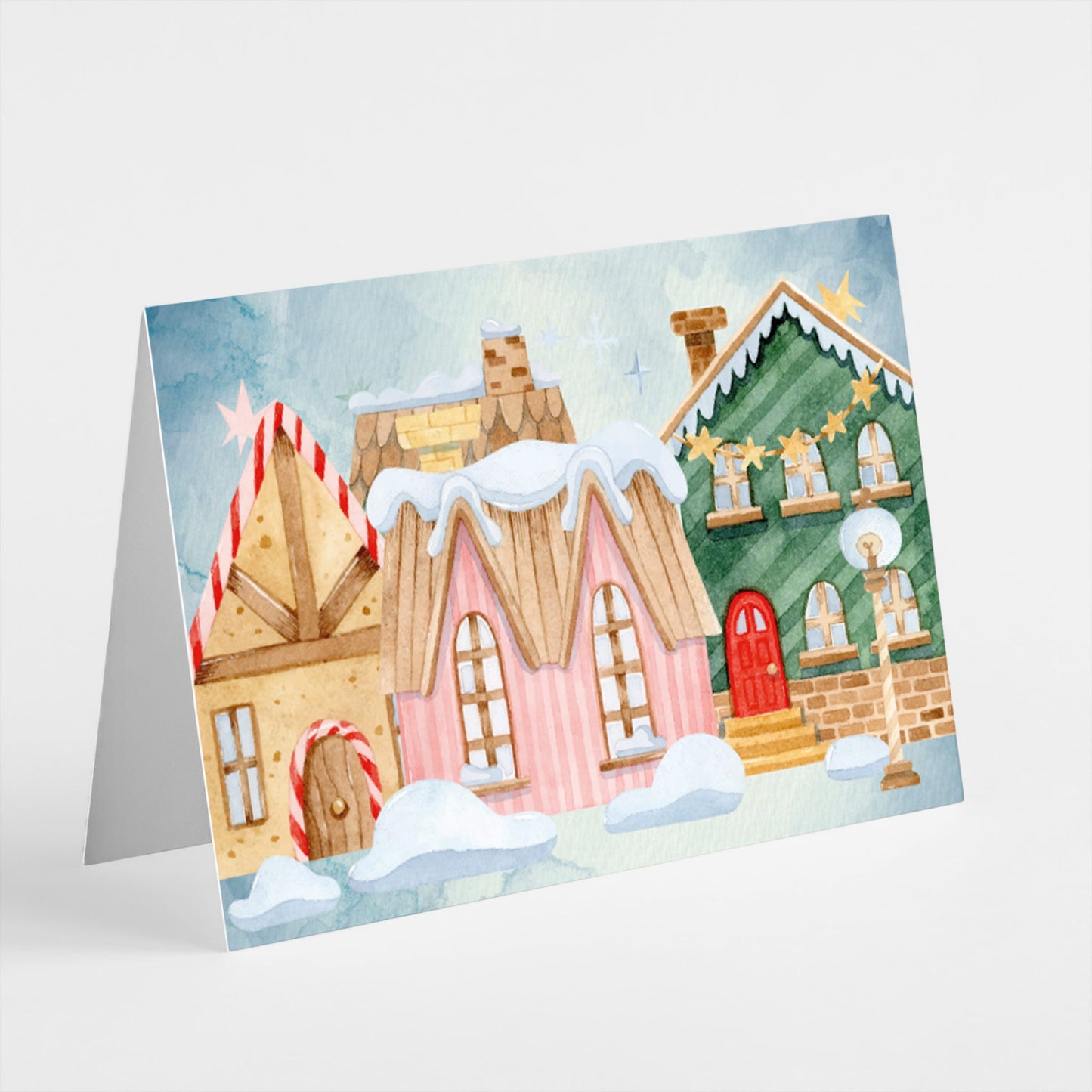 Gingerbread Candy Cane Holiday Cards, Set of 24