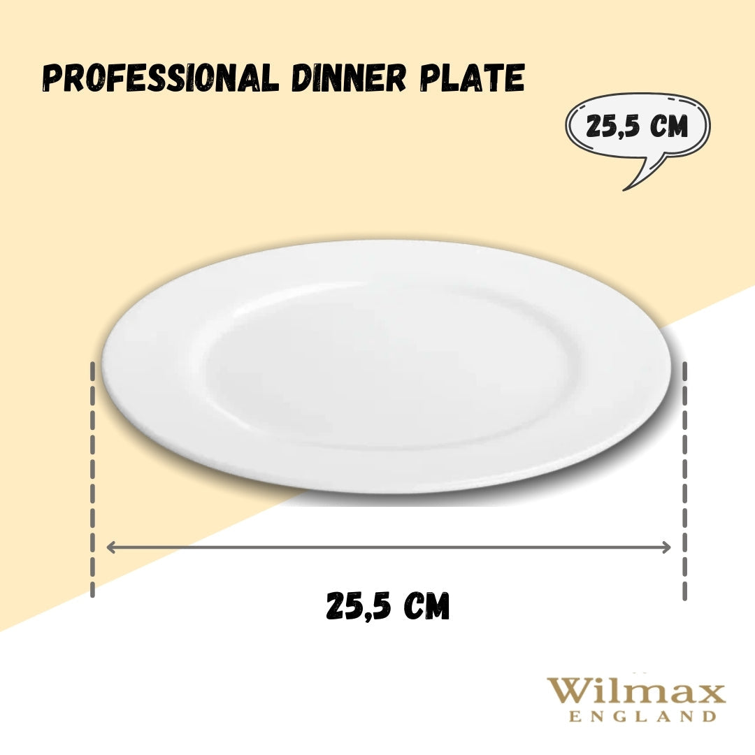Professional Rolled Rim White Dinner Plate 10" inch | 25.5 Cm-4