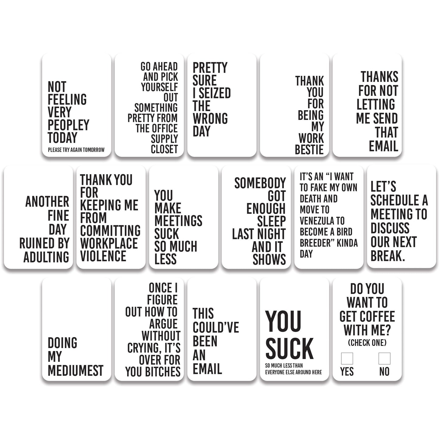 Funny Workplace Mantras, Deck of 16