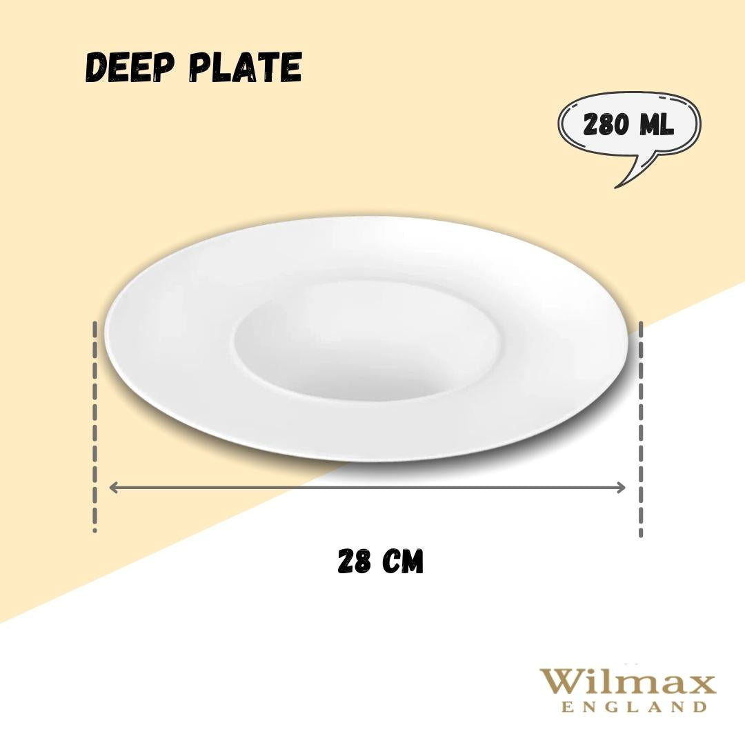 White Deep Plate 11" inch | 28 Cm 9 Fl Oz | 280 Ml-4