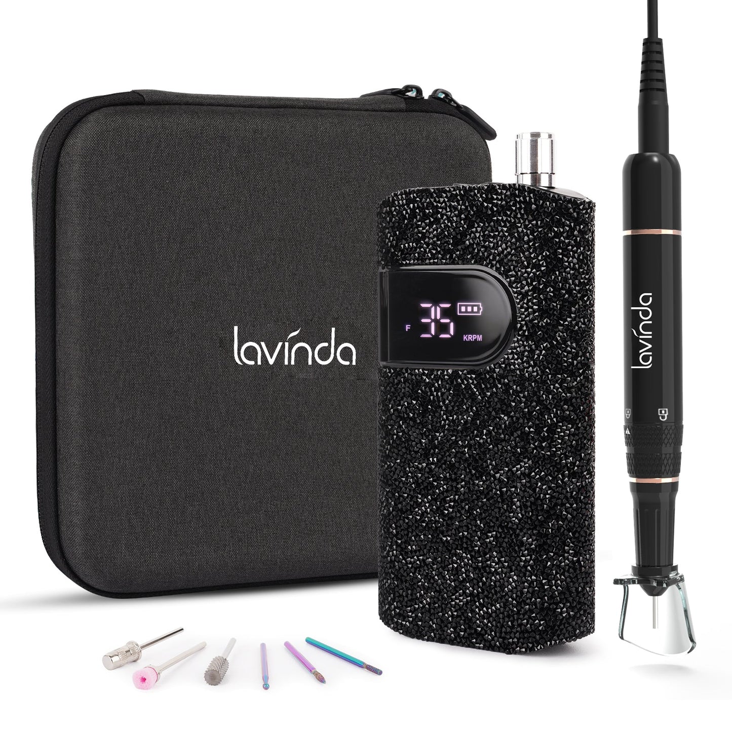 Wand™ Nail Drill - Black Diamond - 35,000 RPM Rechargeable