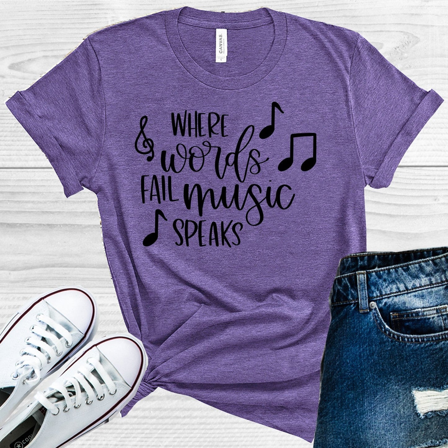 When Words Fail Music Speaks Graphic Tee