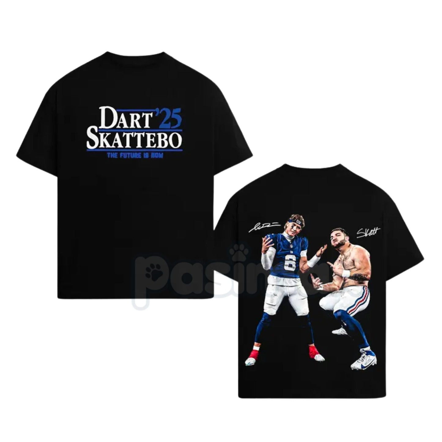 Cam Skattebo & Jaxson Dart Giants Nation Outfit V2 Cotton Hoodie – College Football Fan Pullover, Unisex Game Day Apparel
