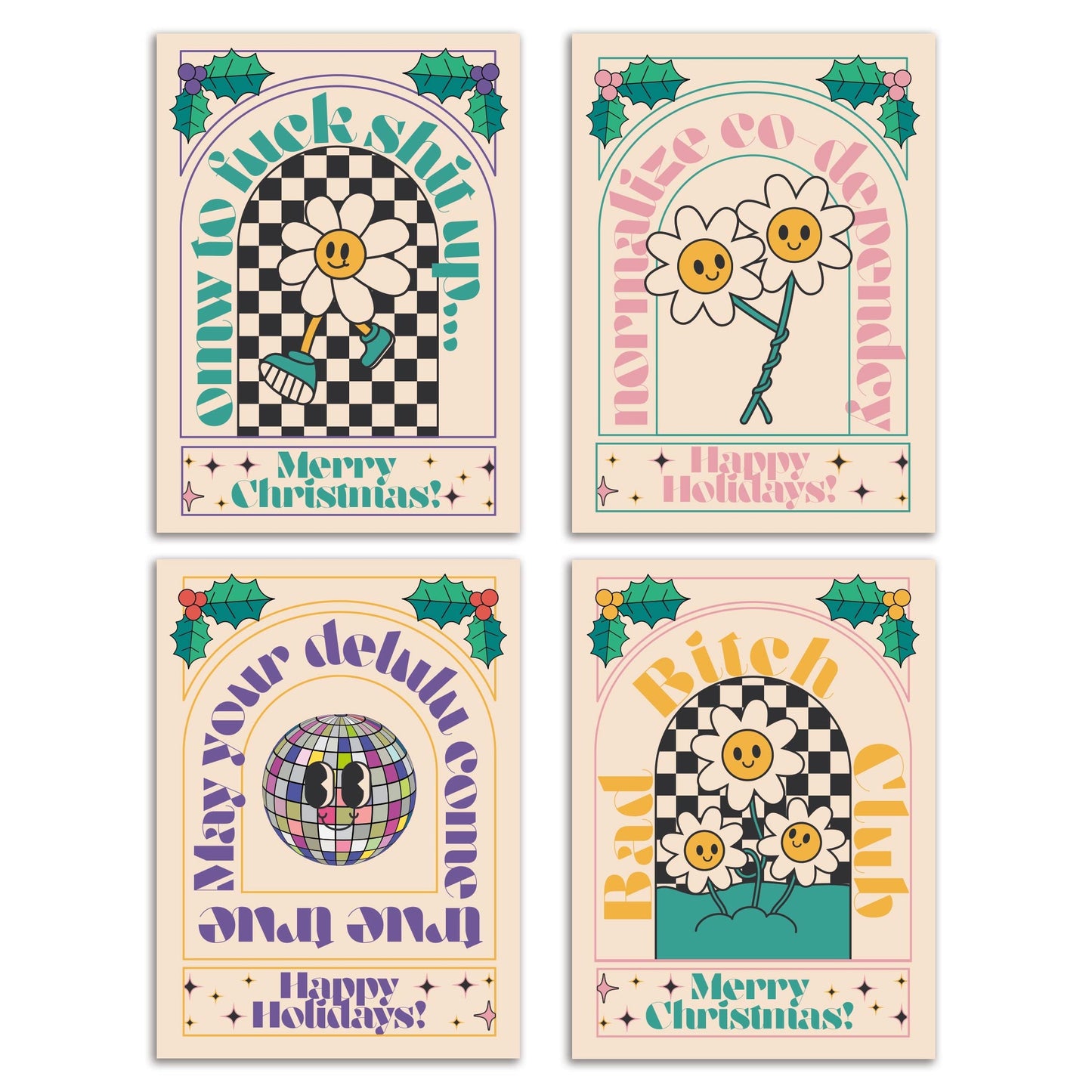 Disco Vibes Christmas Cards, Set of 24
