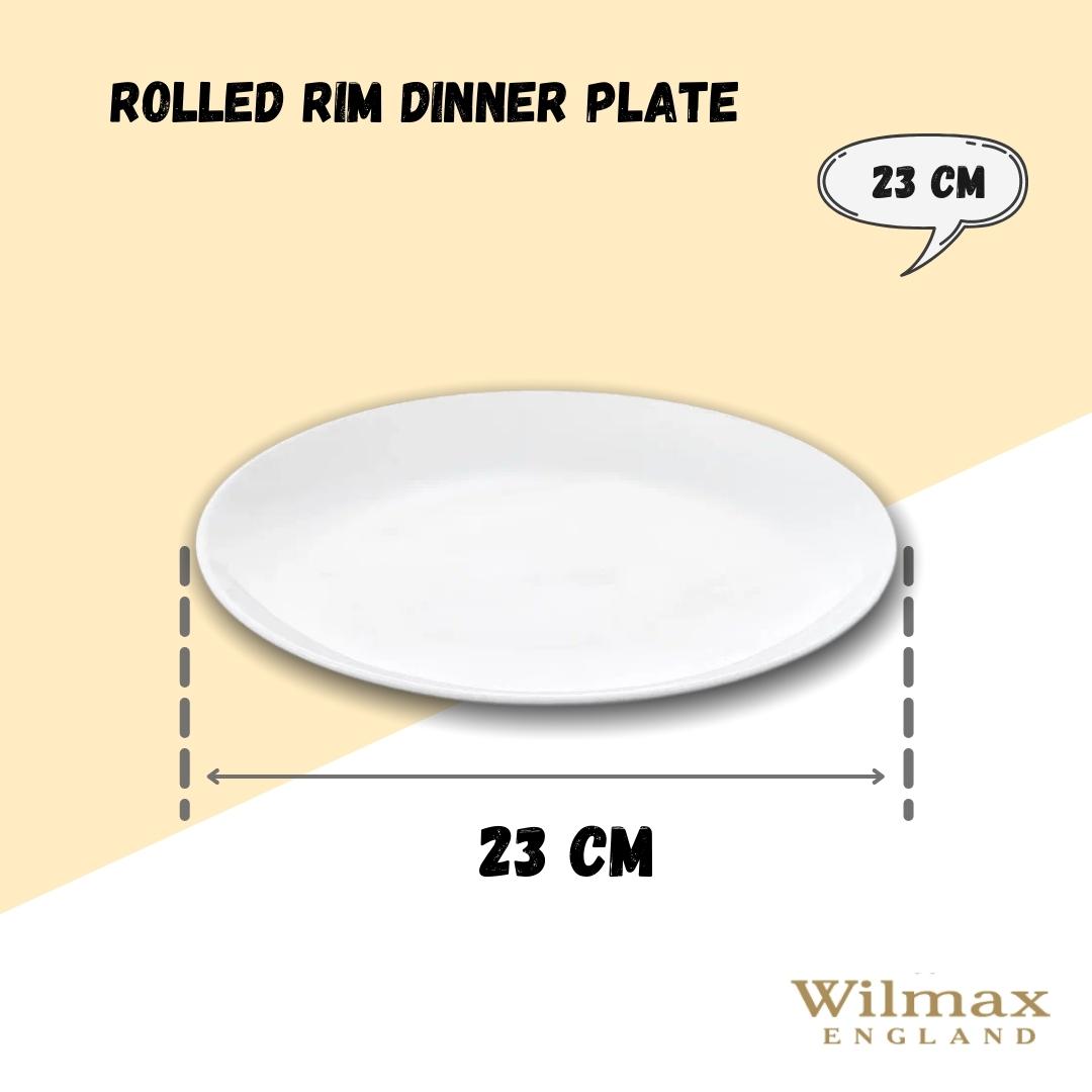 Professional Rolled Rim White Dinner Plate 9" inch | 23 Cm-2