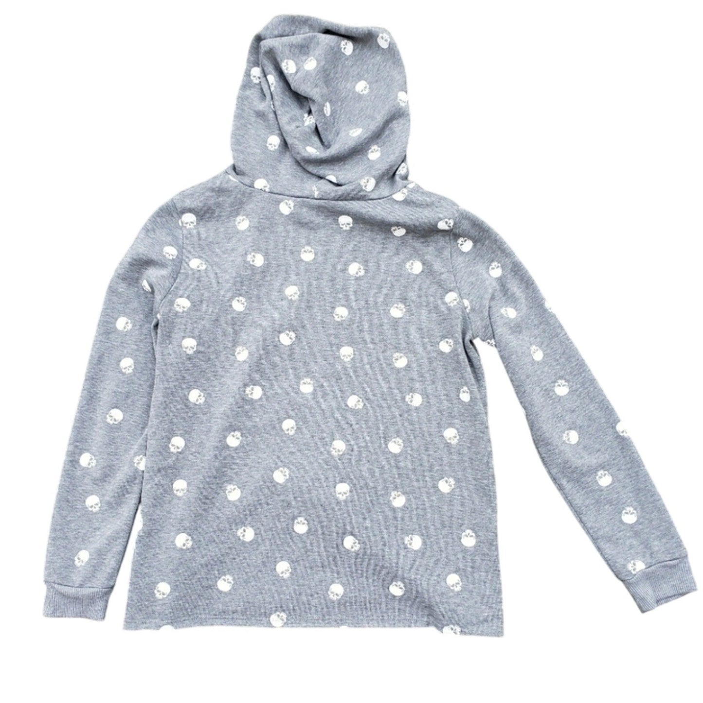 Modern Lux Juniors Medium Rebel Heathered Skull Long Sleeve Hoodie Sweatshirt