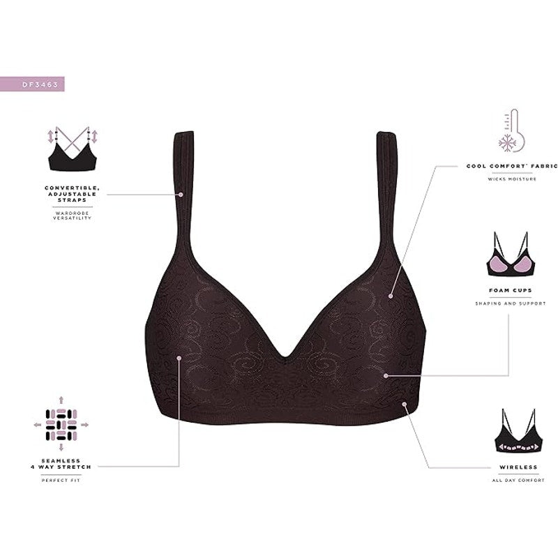 NWT New Bali Womens Size 38D White Cool Comfort Revolution Wire Free Bra