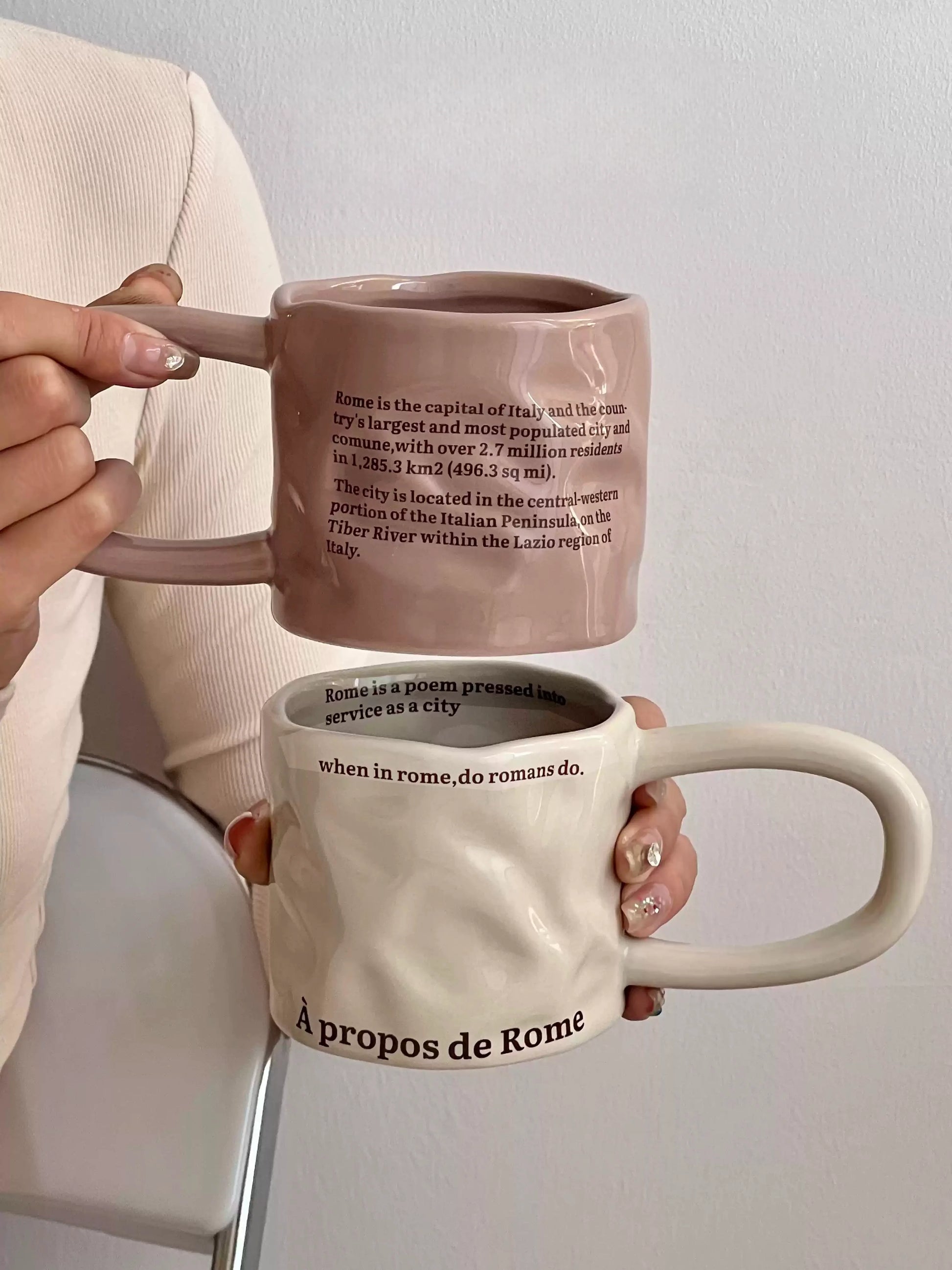 Roman Letter Ceramic Mug-2