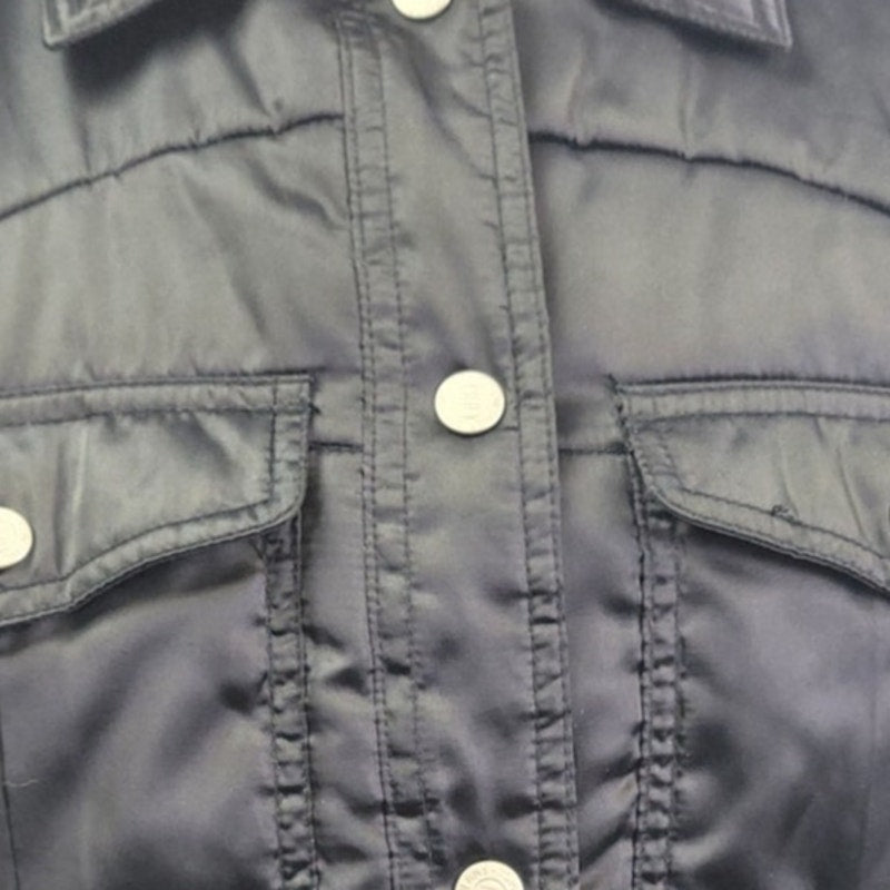 Tommy Hilfiger Womens Large Snap Up Polyester Nylon Long Sleeve Puffer Jacket