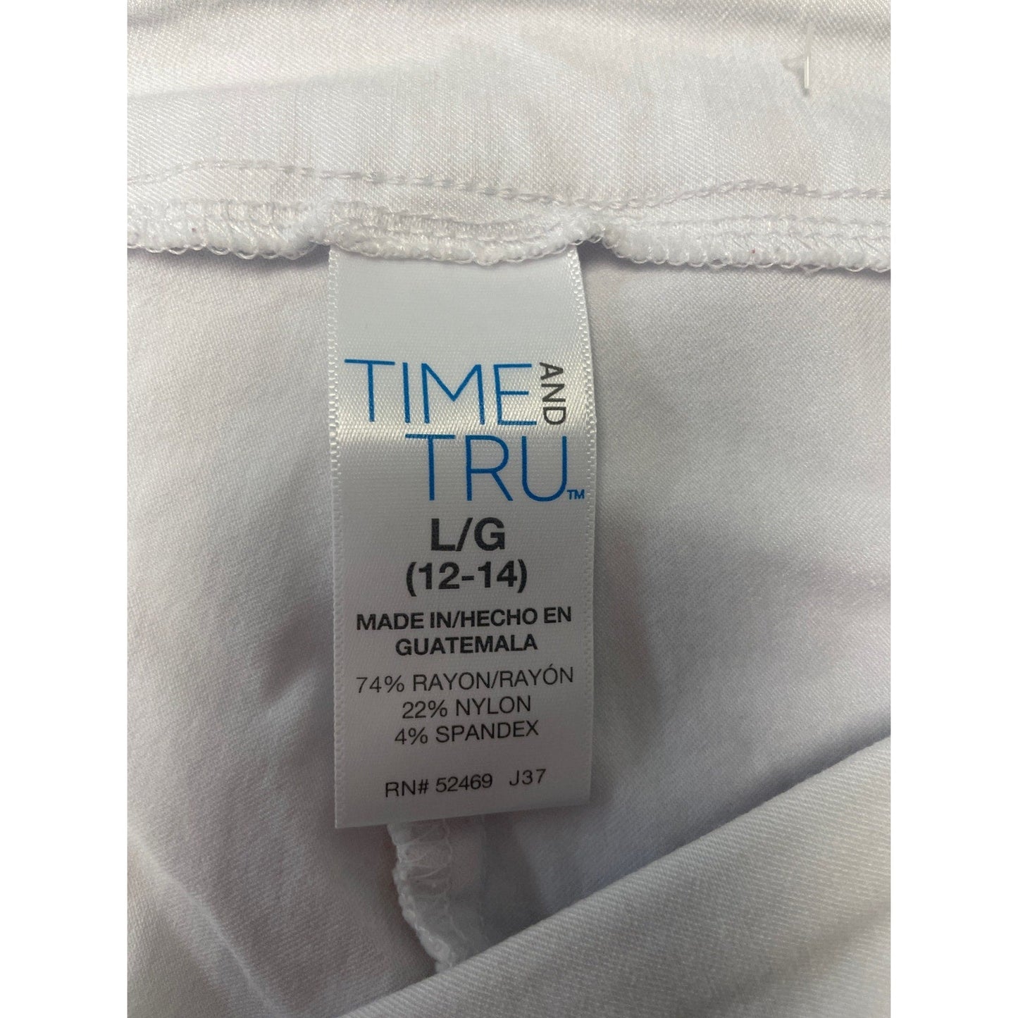 Simply Vera Time & Tru Womens Large Cropped White Cotton Blend Capri Pants