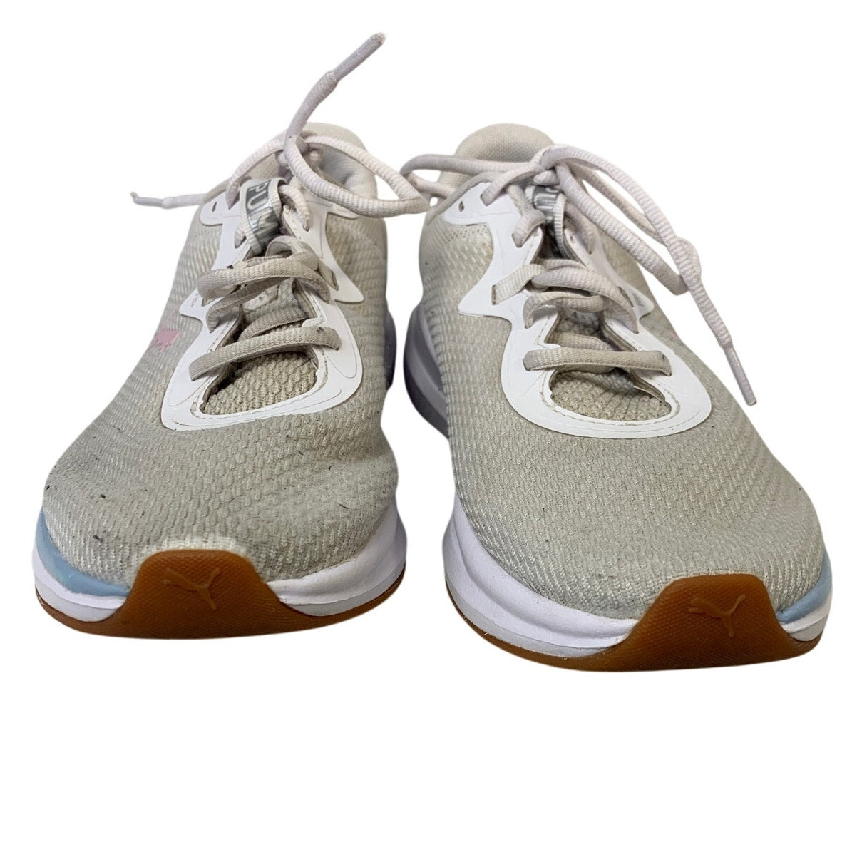 Puma Womens Size 9 White Blue Sneakers Lace Up Round Toe Athletic SHoes