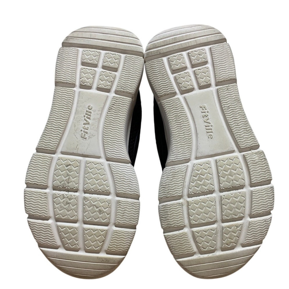 Fitville Womens Size 8 Black Sneakers Closed Round Toe Hook Loop Fastener Shoes
