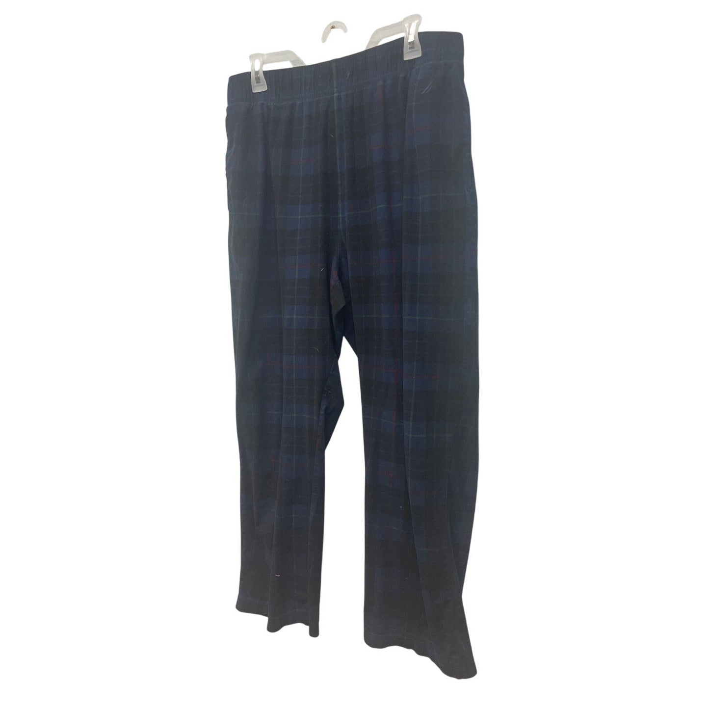 Nautica Sleeepwear Mens Large 100% Polyester Elastic Waist Plaid Pants w Pockets