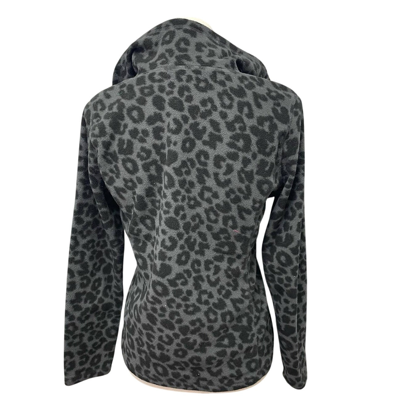 Old Navy Womens Medium Long Sleeve Leopard Spot 1/4 Zip Fleece Pullover Sweater