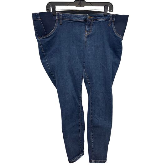 Liz Lange Maternity Size XL Side & Back Elastic Stretch Cotton Denim Blue Jeans