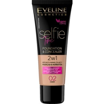 EVELINE COSMETICS Selfie Time Foundation &amp; Concealer 02 Ivory, 30 ml (081751)-0