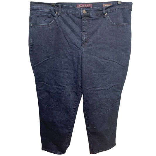Gloria Vanderbilt 22W Amanda Flat Front Stretch Cotton Denim Blue Jeans Pockets