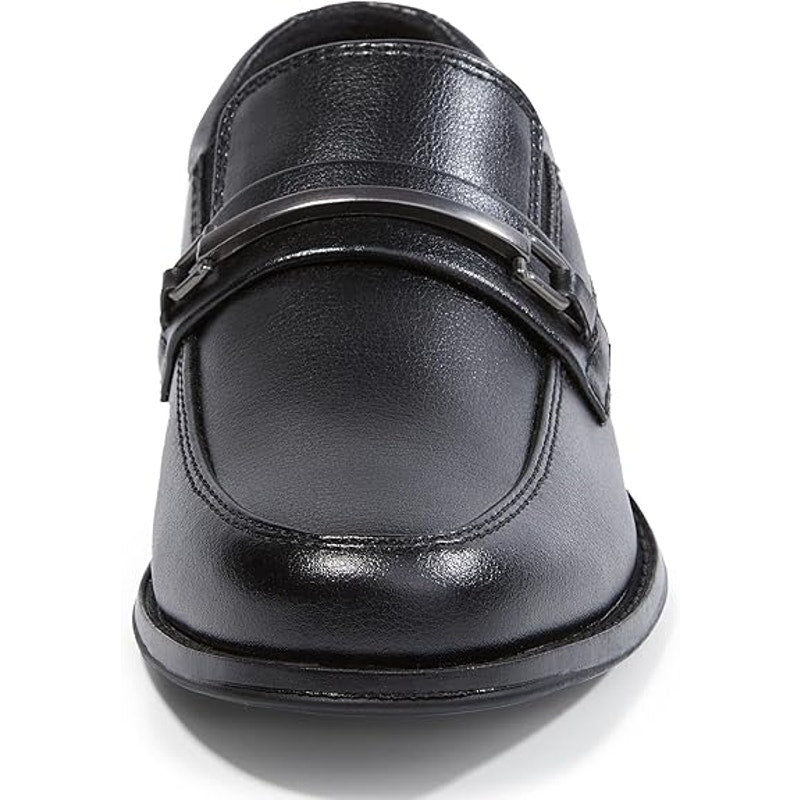 HomeHot Boys Size 1 Black Oxford Slip on Loafers Round Toe Dress Shoes