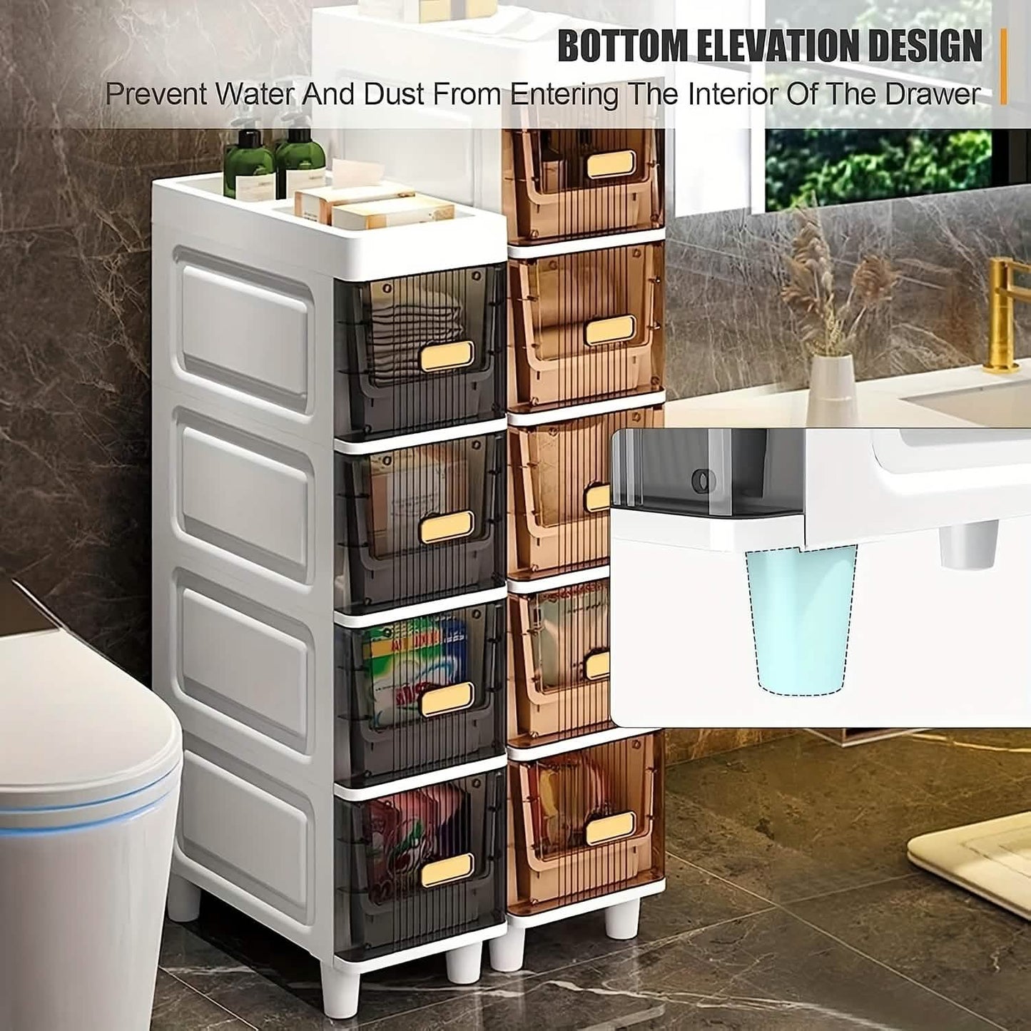 Slimline Multi-Drawer Storage Cabinet – 3, 4, or 6 Layer
