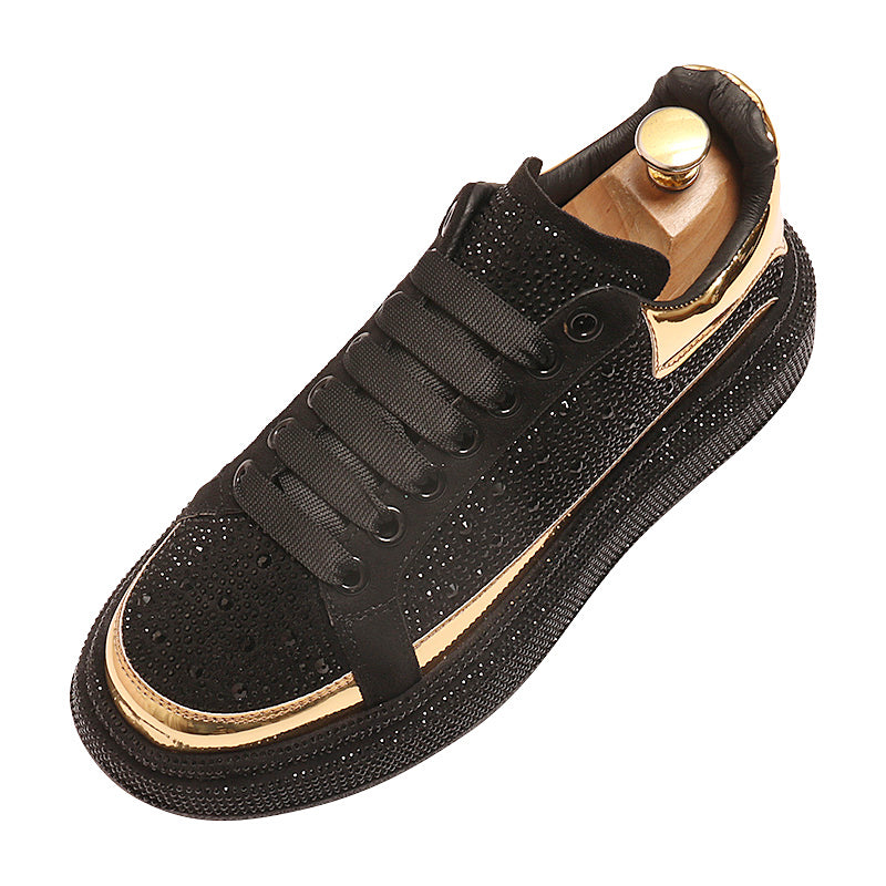 Muffin And Rhinestone Fashion Personality Shoes Male