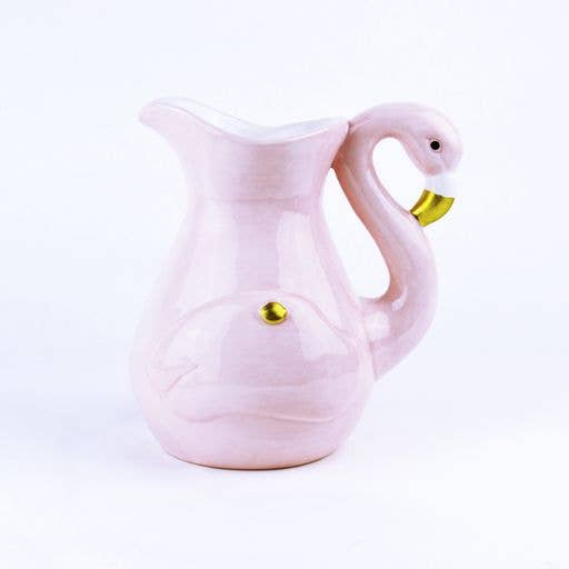 Ceramic Flamingo Pitcher-0