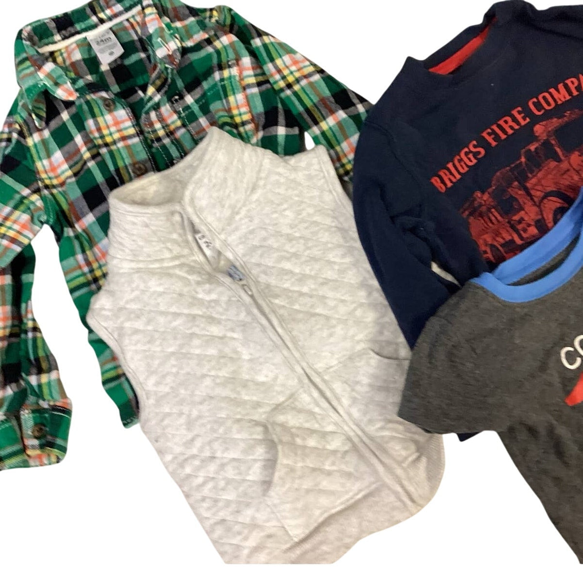 Lot of 5 Carters 24 Months 2T Sonoma Old Navy Plaid Shirt Quilted Vest Tee Tops