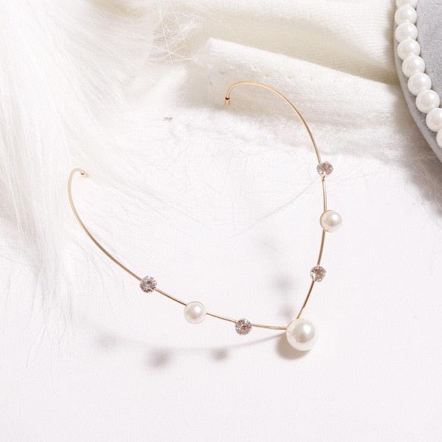 1PC New Fashion Headbands For Women Crystal Alloy Hairbands Back Holder Headwear Girls Lovely Hair Band Hair Accessories Headdress For Weddings