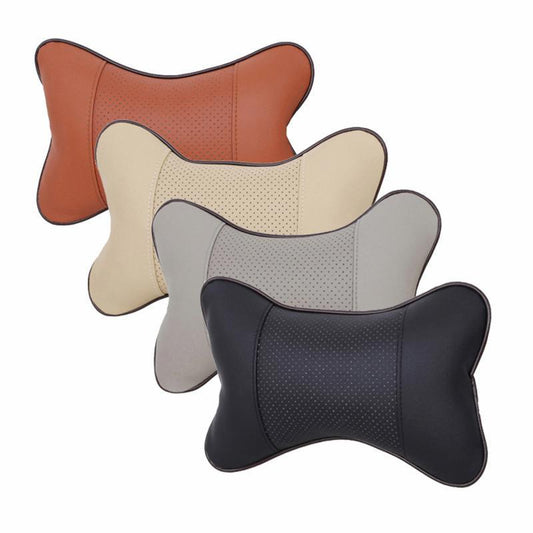 1pcs Universal Car Neck Pillows PVC Leather Breathable Mesh Auto Car Neck Rest Headrest Cushion  Headrest Pillow Pillow Neck Pillows Both Side Pu Leather Pack Headrest Fit for Most Cars Filled Fiber Universal Car Pillow Car Interior Accessories