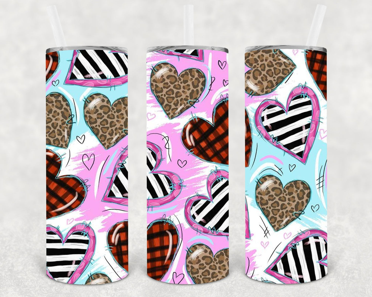 Love is in the Air Hearts 20 oz Skinny Tumbler